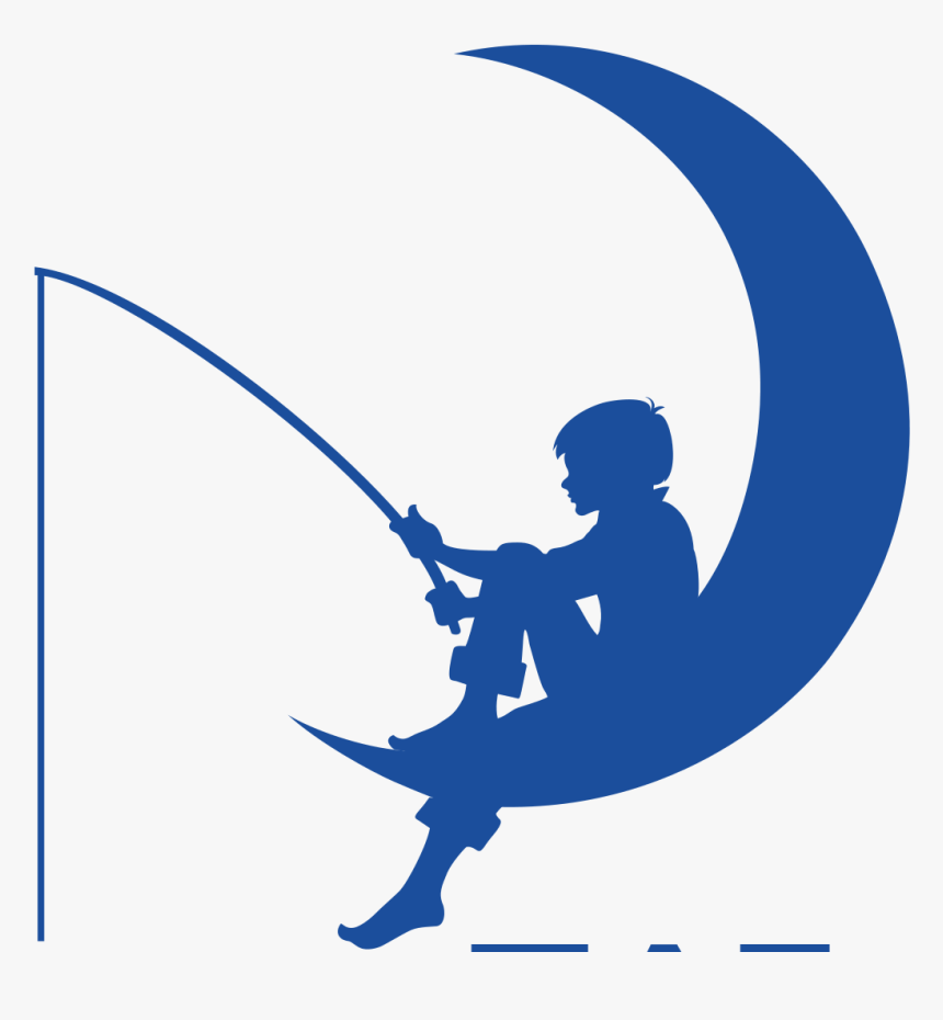 Fishing Clipart Little Boy - Boy On The Moon Fishing, HD Png Download, Free Download