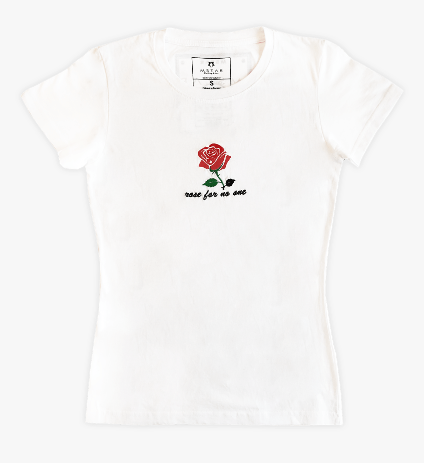 Rose For No One White T Shirt With Embroidery - Half Alive Merch Drop ...