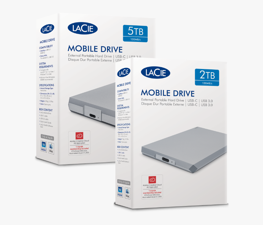 Transparent External Hard Drive Png - Lacie Mobile Drive 2tb, Png Download, Free Download