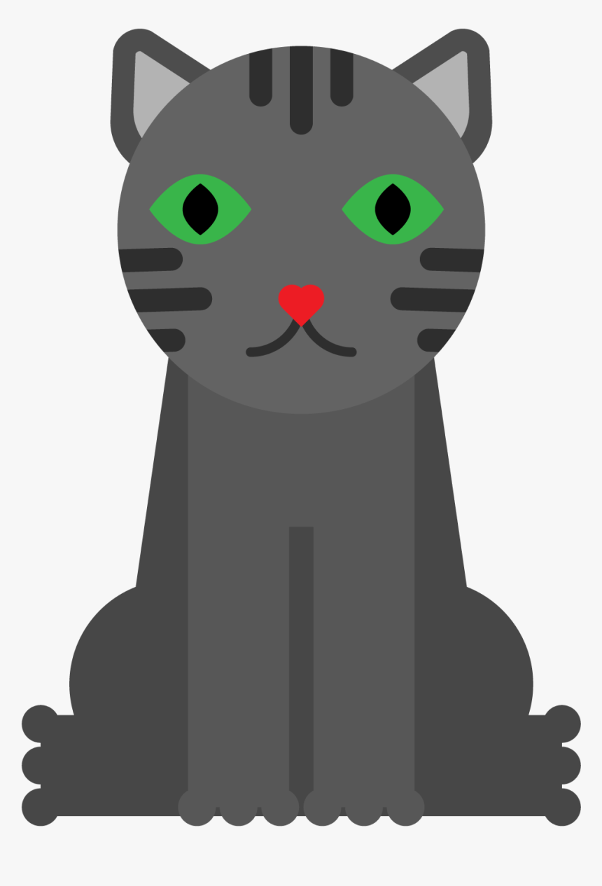 Korat Kitten Whiskers Black Cat Hello Kitty - Domestic Short-haired Cat, HD Png Download, Free Download