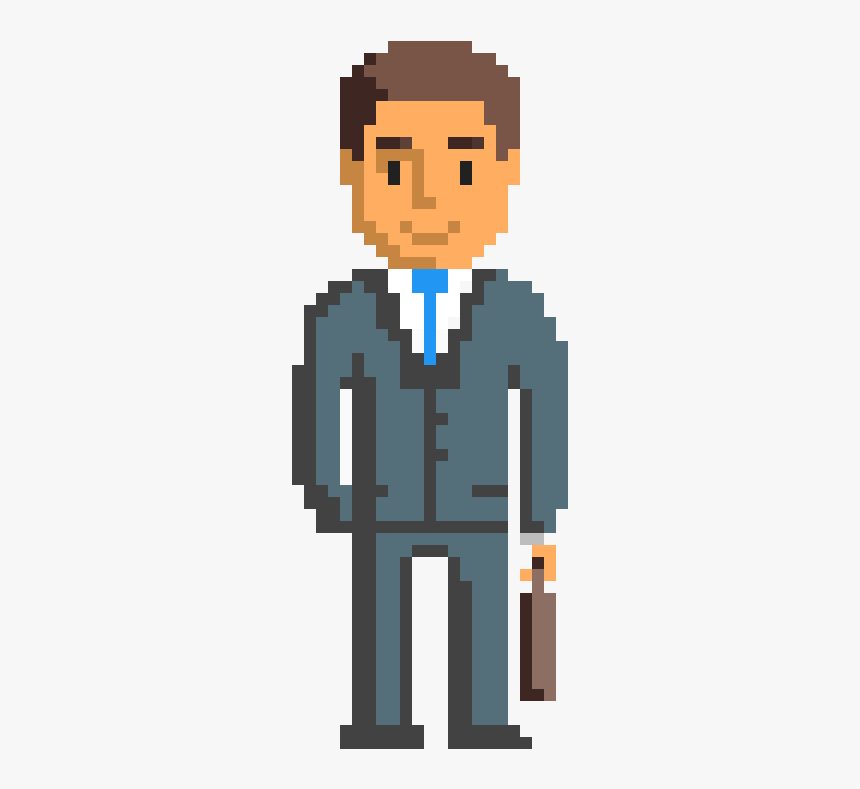 Pixel Art Man In Suit HD Png Download Kindpng