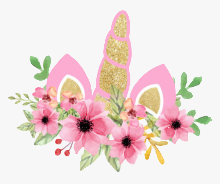 Pink Flores Unicorncrown Unicornio - Flores De Unicornio Png, Transparent Png, Free Download