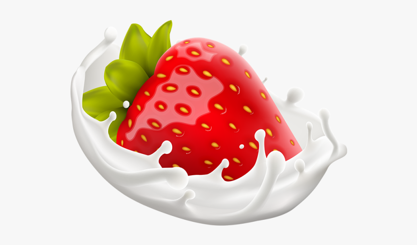 Strawberry And Milk Png, Transparent Png, Free Download