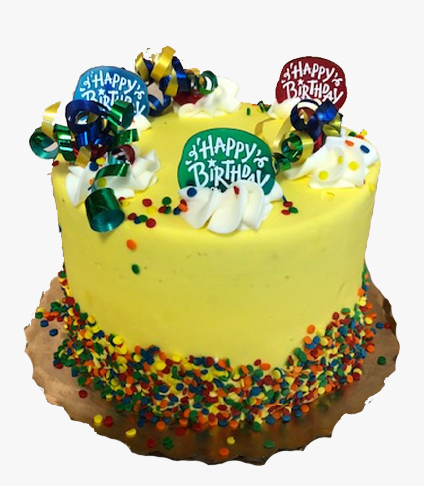 Yellow Happy Birthday - Birthday Cake, HD Png Download, Free Download