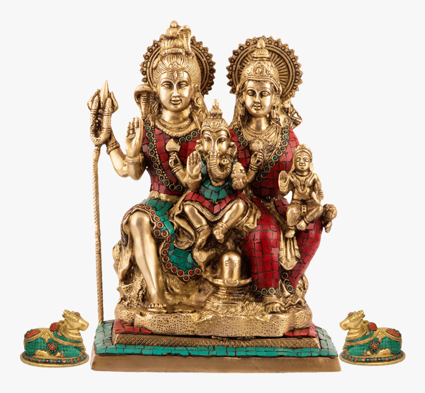 Lord Shiva And Ganesh , Png Download - Shiva Family Brass Idols, Transparent Png, Free Download