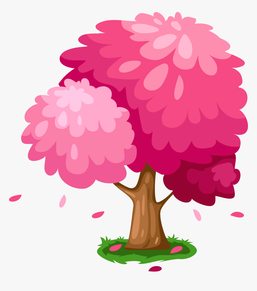 Transparent Brain Clipart - Pink Tree Clipart, HD Png Download, Free Download