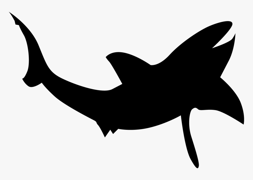 Shark Silhouette Clip Art - Whale Silhouette Cartoon Shark, HD Png Download, Free Download