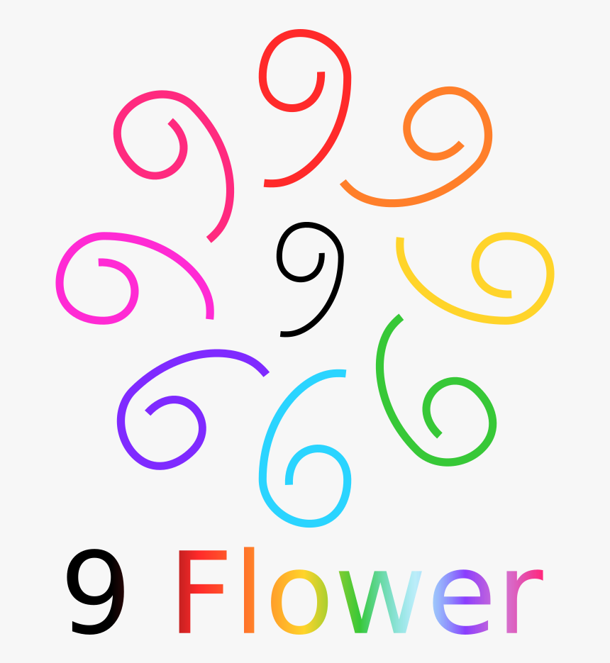 9 Flower - Graphic Design, HD Png Download, Free Download