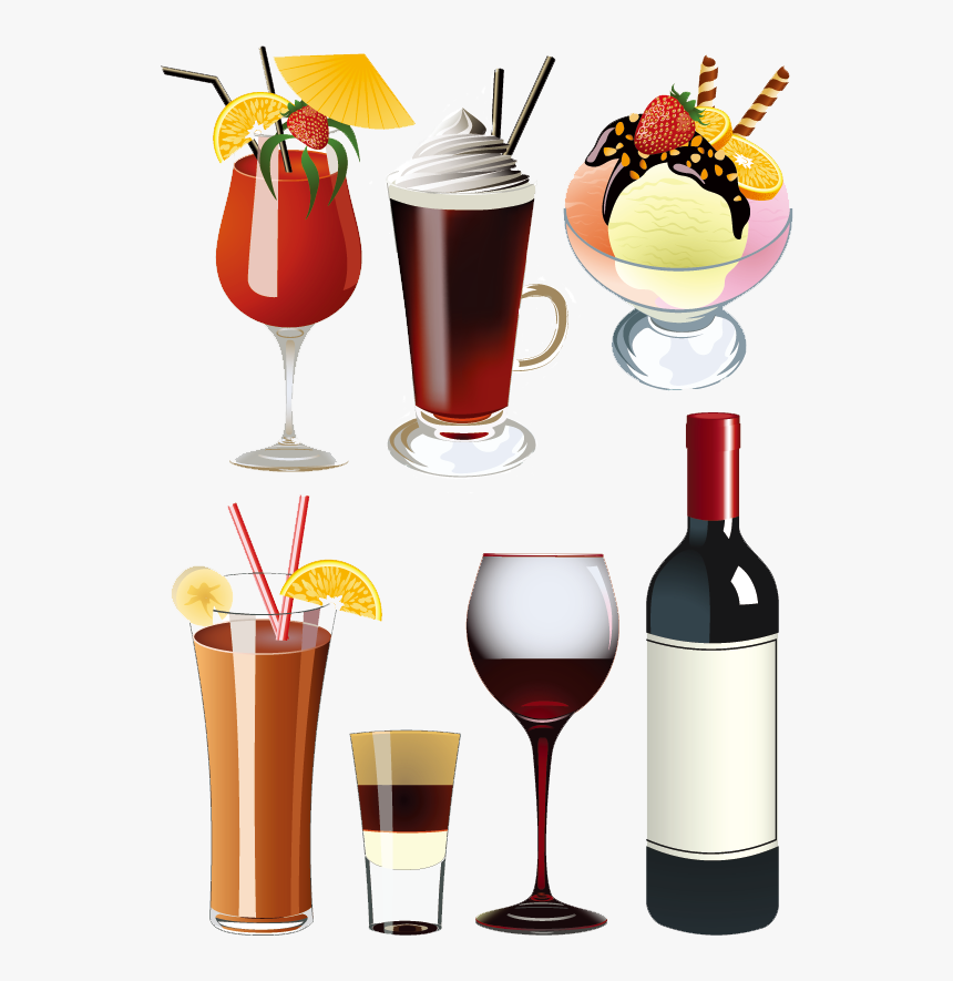 Ice Cream, Soft Drink, Cocktail, Glass Png Image With - Ice Cream Cool Drinks, Transparent Png, Free Download