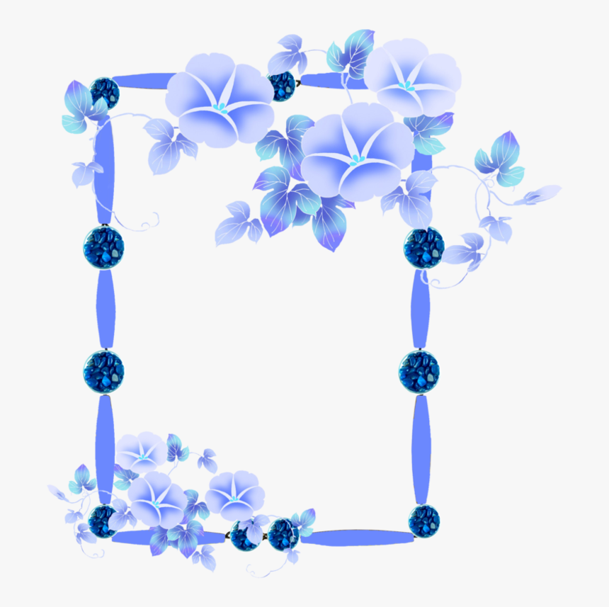Frame Clipart Blue Flower - Morning Glory Frame Png, Transparent Png, Free Download