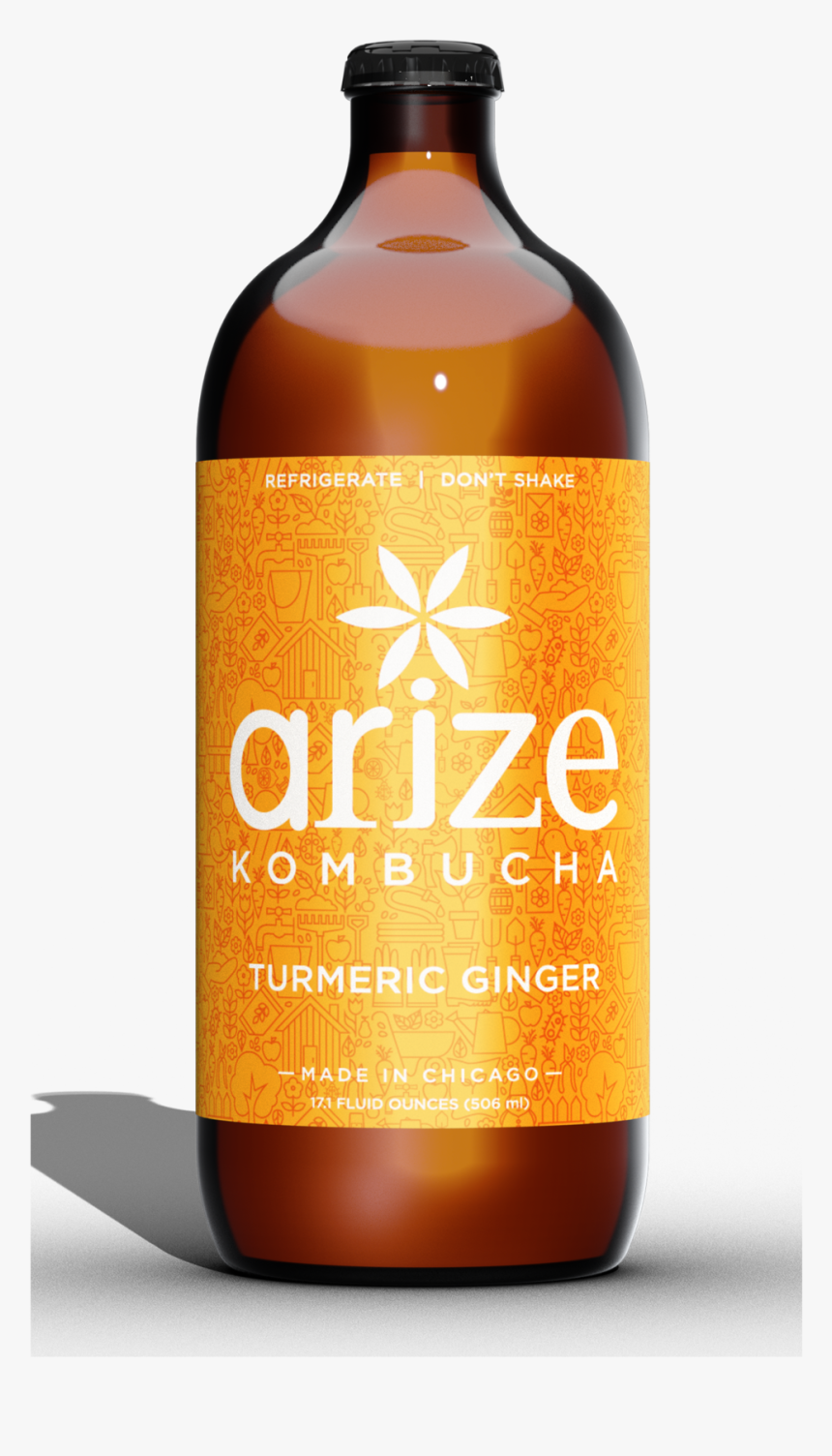 Arize 17oz Turmeric Ginger - Arize Kombucha, HD Png Download, Free Download