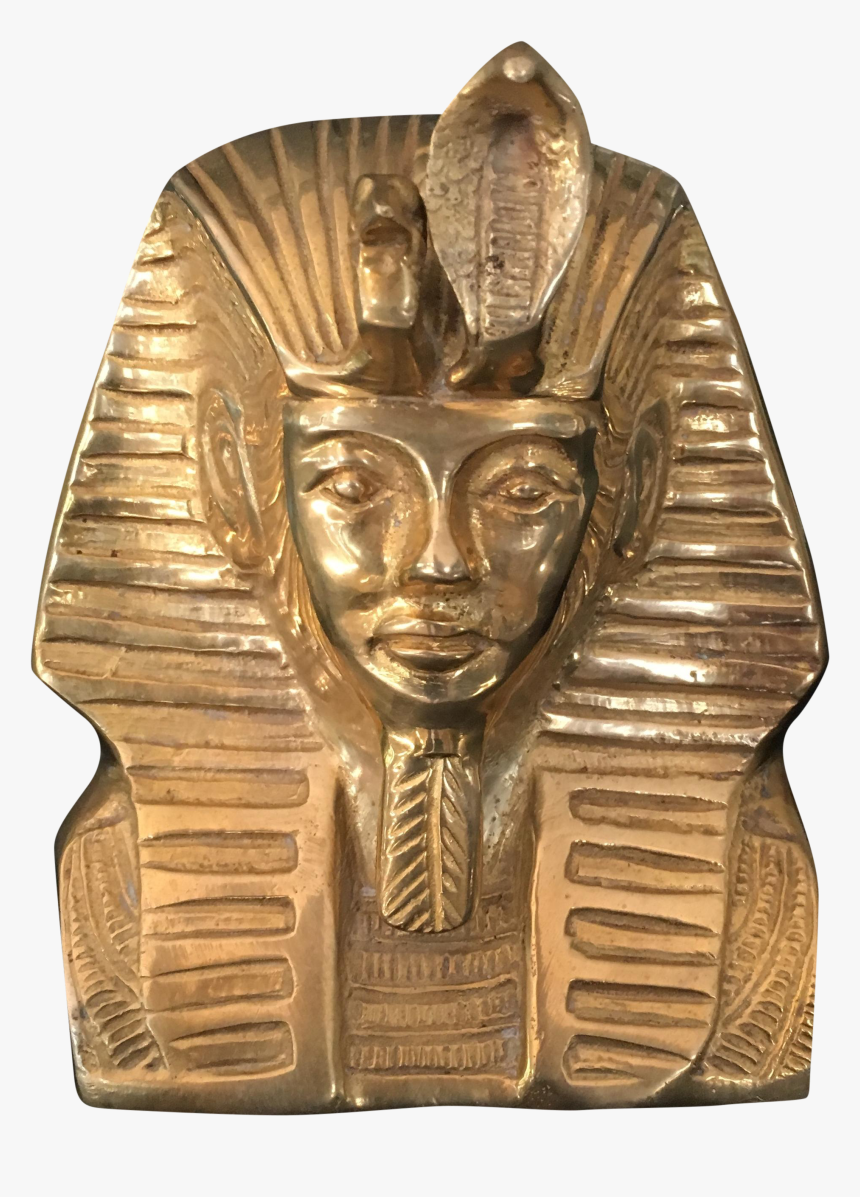 Vintage Solid Brass Egyptian Bust Of King Tut On Chairish - Carving, HD Png Download, Free Download