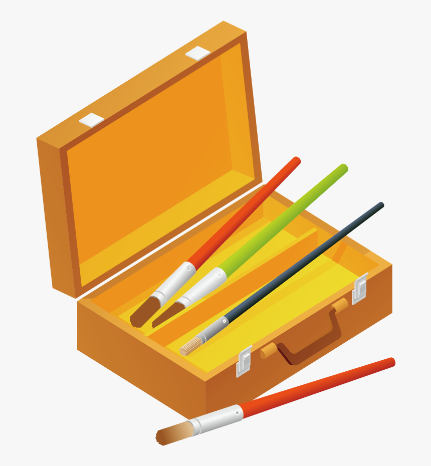 Paintbrush Tool Boxes - Wood, HD Png Download, Free Download