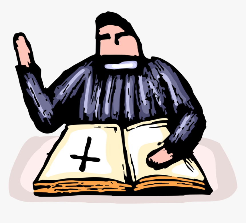 Vector Illustration Of Christian Minister Priest Preaching, HD Png Download, Free Download