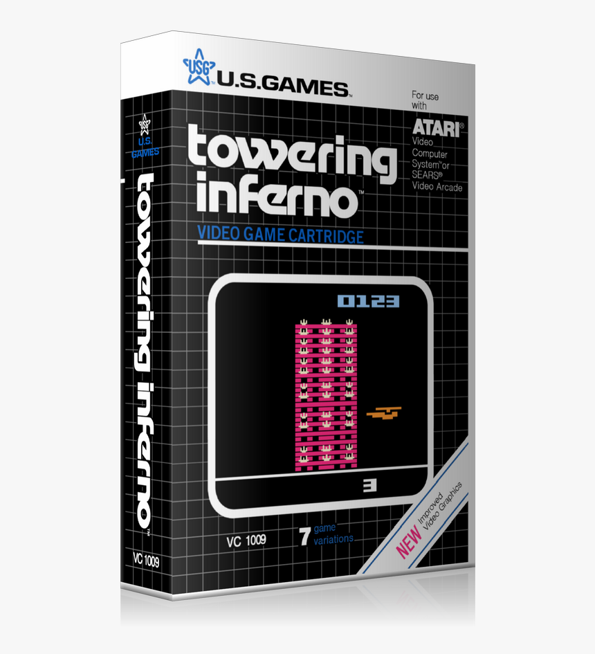 Tower Inginferno Atari 2600 Game Cover To Fit A Ugc - Towering Inferno Atari 2600, HD Png Download, Free Download