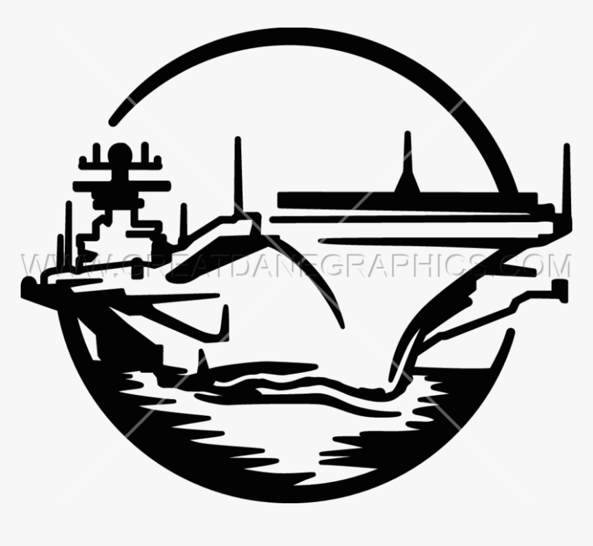 Navy Clipart Aircraft Carrier - Silhouette Of Aircraft Carrier, HD Png Download, Free Download