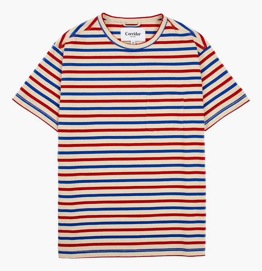 Blue Red Stripe Tee Shirt, HD Png Download, Free Download