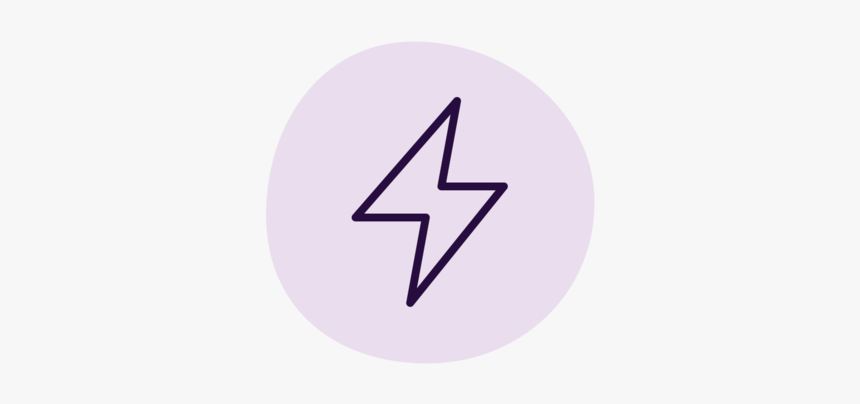 A Purple, Hand-drawn Lightning Bolt Icon - Circle, HD Png Download, Free Download