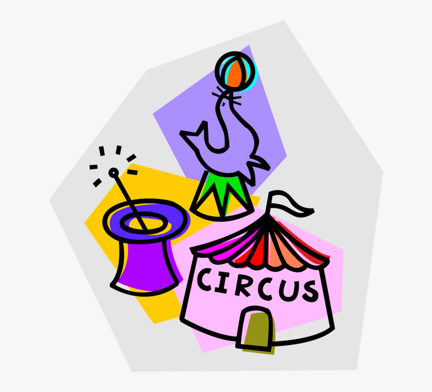 Vector Illustration Of Big Top Circus Tent With Trained, HD Png Download, Free Download