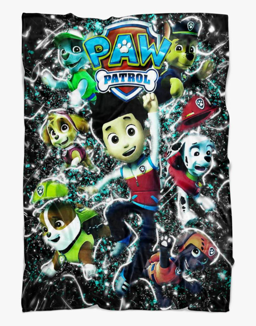 Paw Patrol Fleece Blanket Frozen Glory Black Blanket - Cartoon, HD Png Download, Free Download