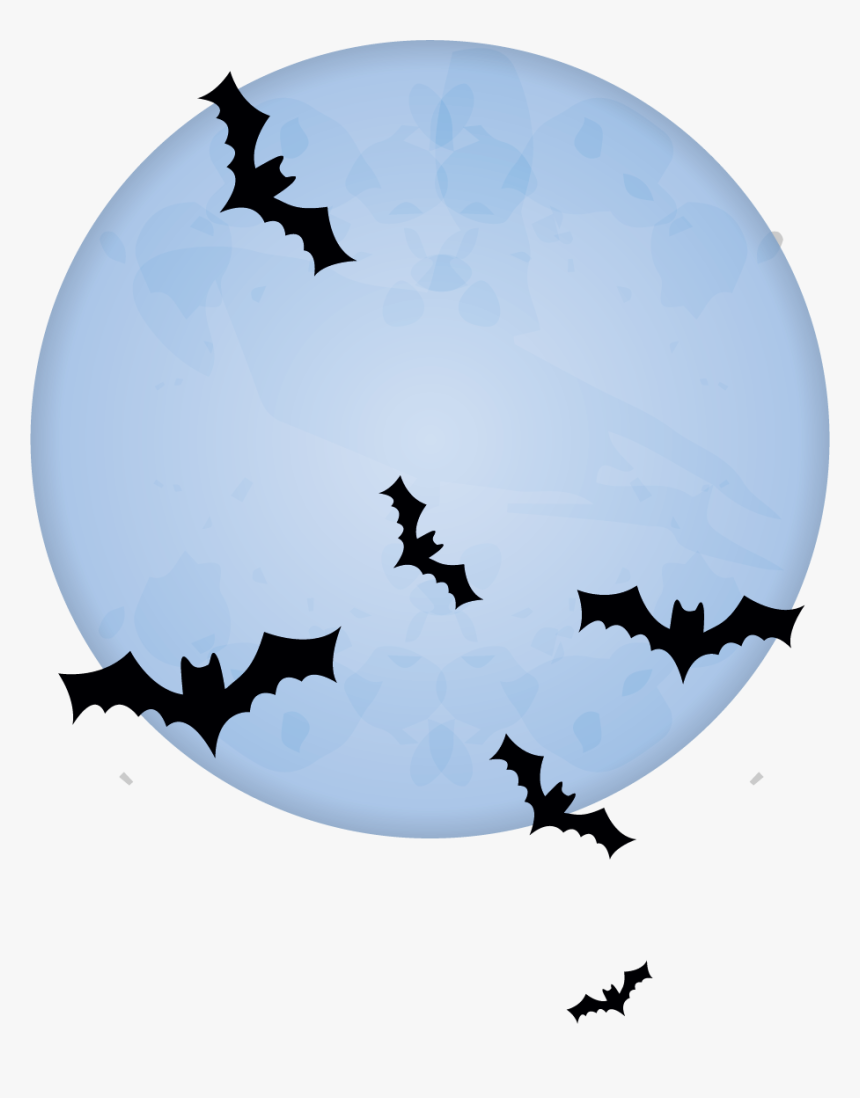 Vector Bat And Blue Moon Png Download - Luna Y Murcielagos Png, Transparent Png, Free Download