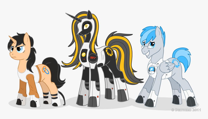 Delthero, Chell, Delthero, Glados, Long Fall Horseshoe, - Glados Pony, HD Png Download, Free Download