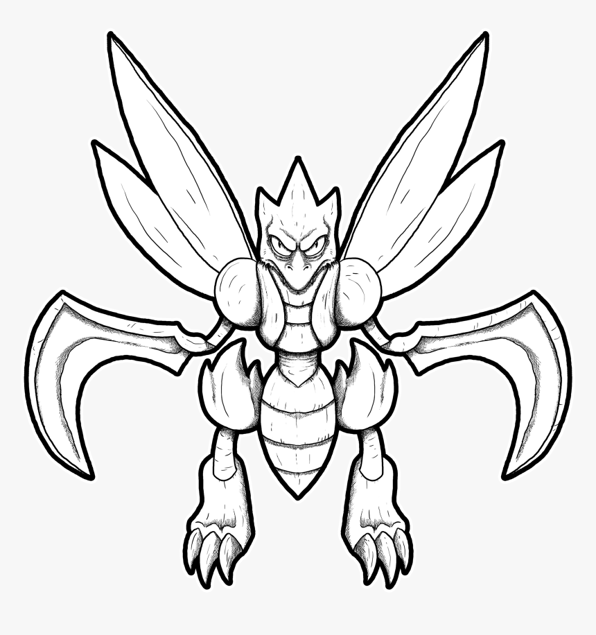 Scyther Drawing, HD Png Download, Free Download