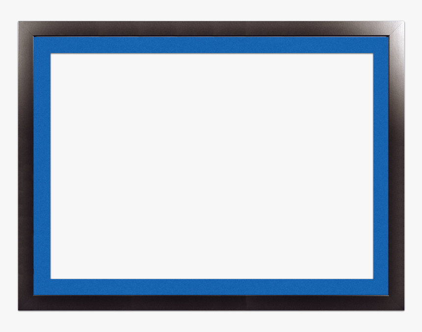 A Smooth Black Picture Frame With Blue Mat, HD Png Download, Free Download