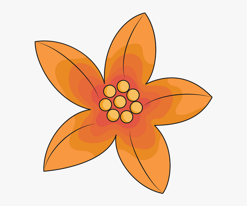 Flores Naranjas Dibujo Png, Transparent Png - kindpng