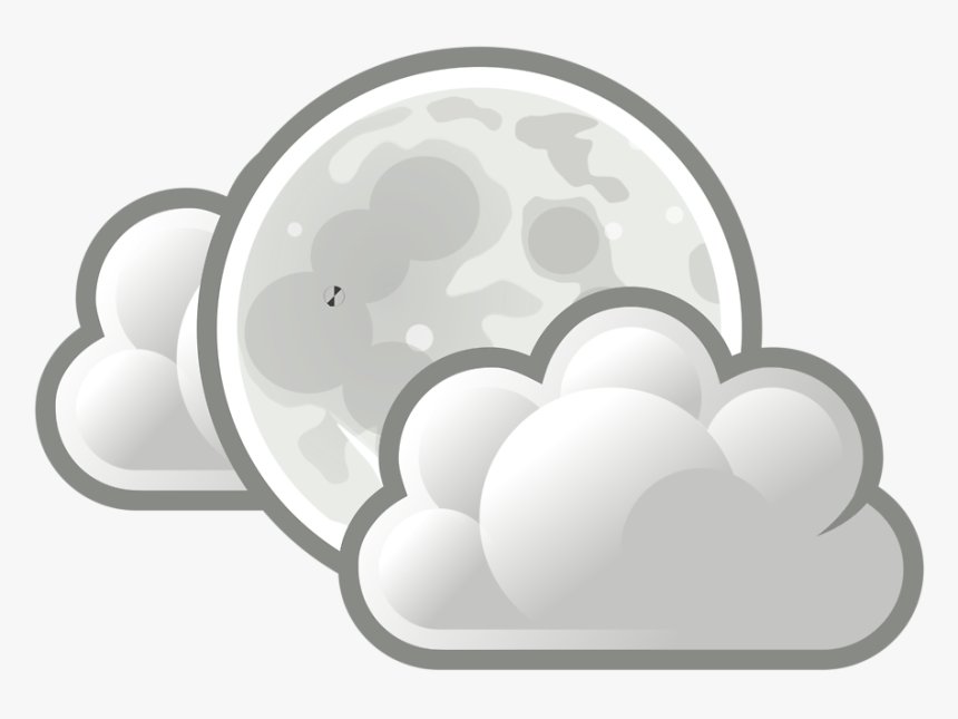 Cartoon Moon With Clouds, HD Png Download, Free Download