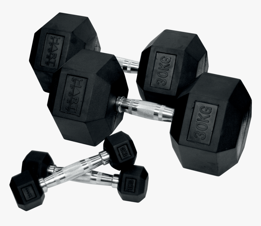 Hart Rubber Hex Dumbbell Set , Png Download - Rubber Hexagon Dumbbell Rack, Transparent Png, Free Download