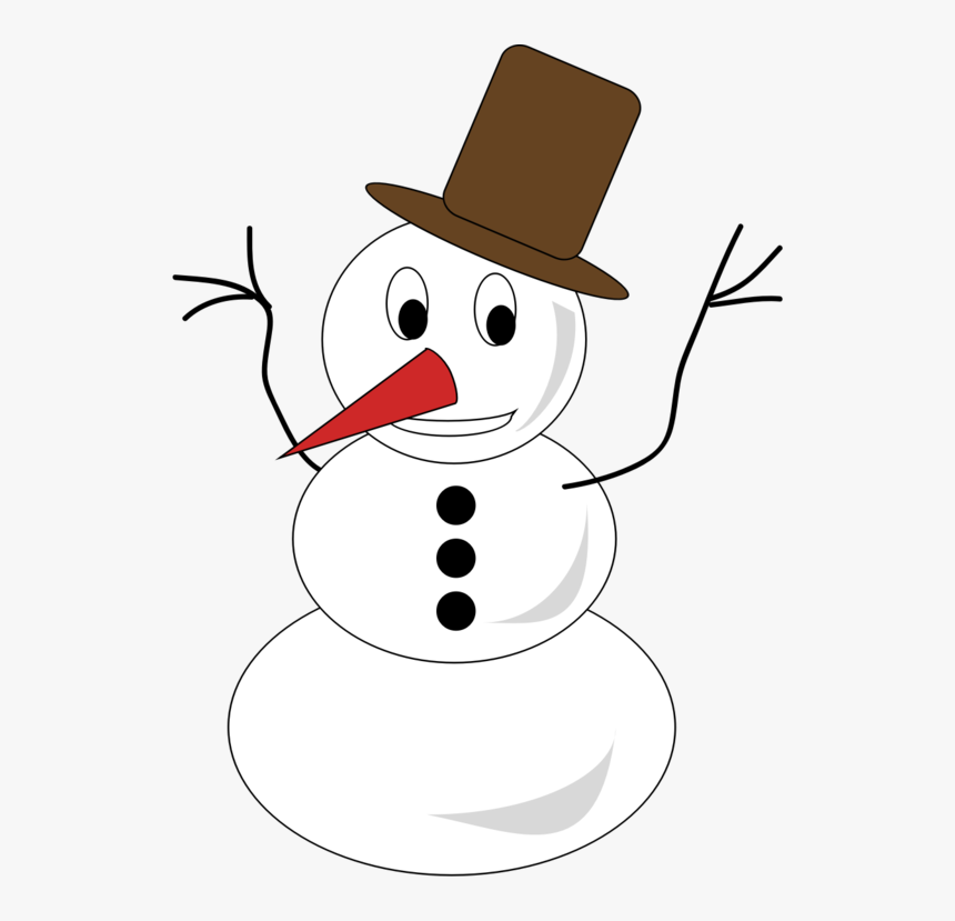 Snowman,line Art,costume Hat - Clip Art Snow Man, HD Png Download - kindpng