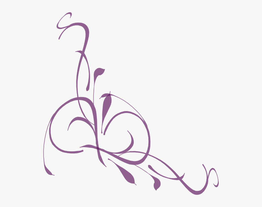 Purple Swirls Png - Purple Corner Border Clipart, Transparent Png, Free Download