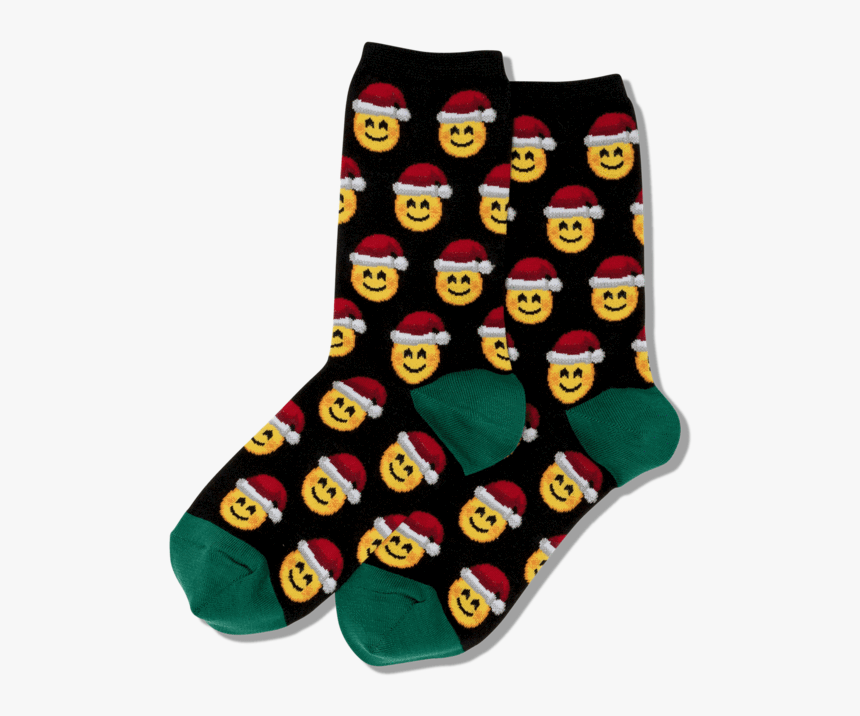 Women"s Santa Smile Emoji Socks"
 Class="slick Lazy - Sock, HD Png Download, Free Download