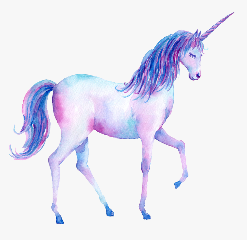 Download Unicorn Transparent Watercolor Unicorn Walking On A Rainbow Hd Png Download Kindpng