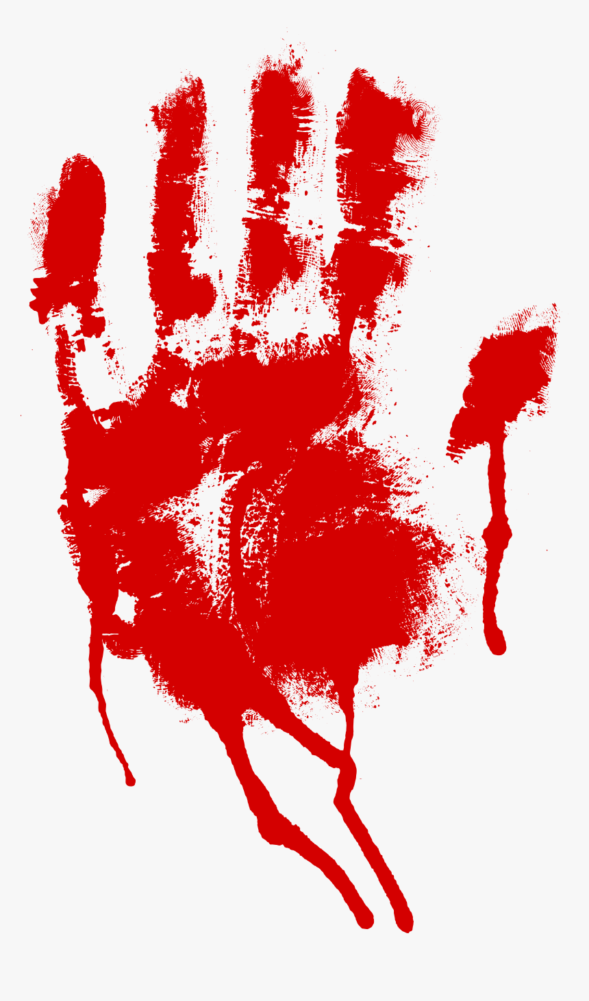 Bloody Handprint - Blood Hand Png, Transparent Png, Free Download