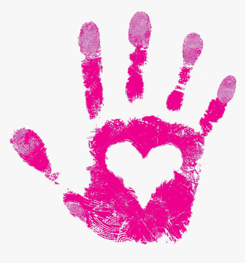 Handprint Transparent Heart Png - Hand Print With Heart Svg, Png Download, Free Download