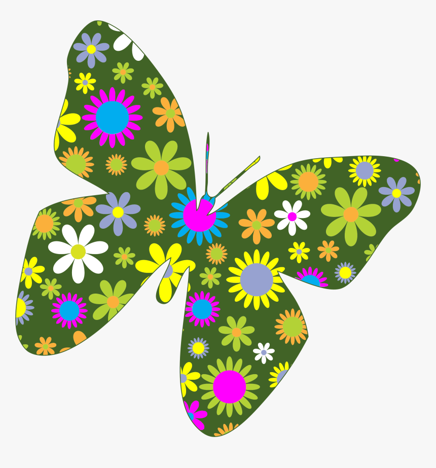 Thumb Image - Clip Art Butterfly And Flowers, HD Png Download, Free Download
