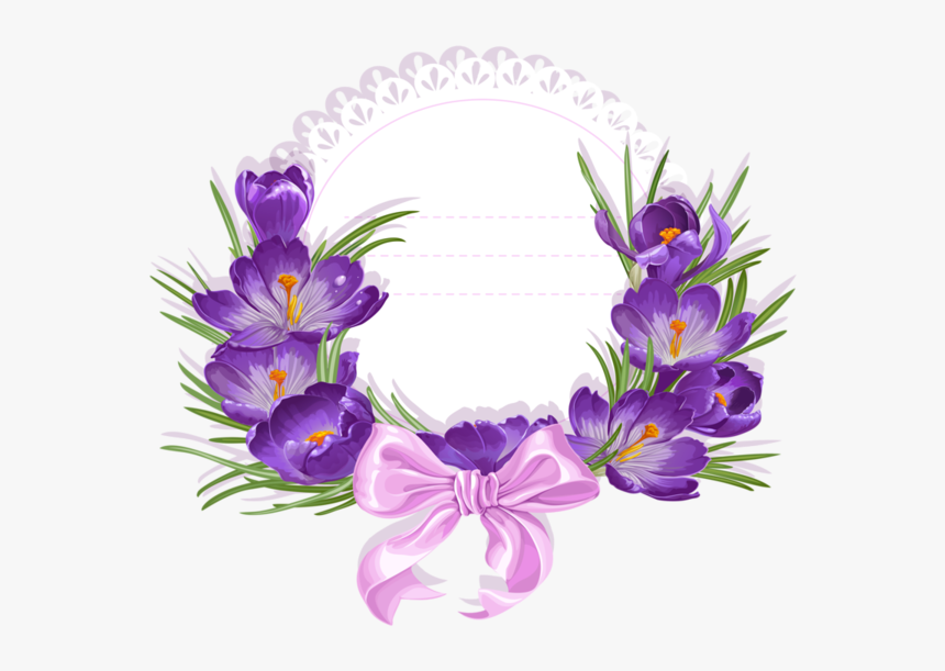 Etiquetas Con Flores Moradas , Png Download - Purple Flower Frame Vector,  Transparent Png - kindpng