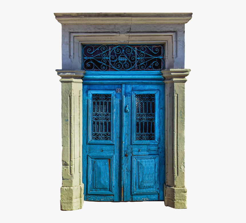 Front Door, Door, Decorated, Blue, Window, Glass , - Home Door, HD Png Download, Free Download