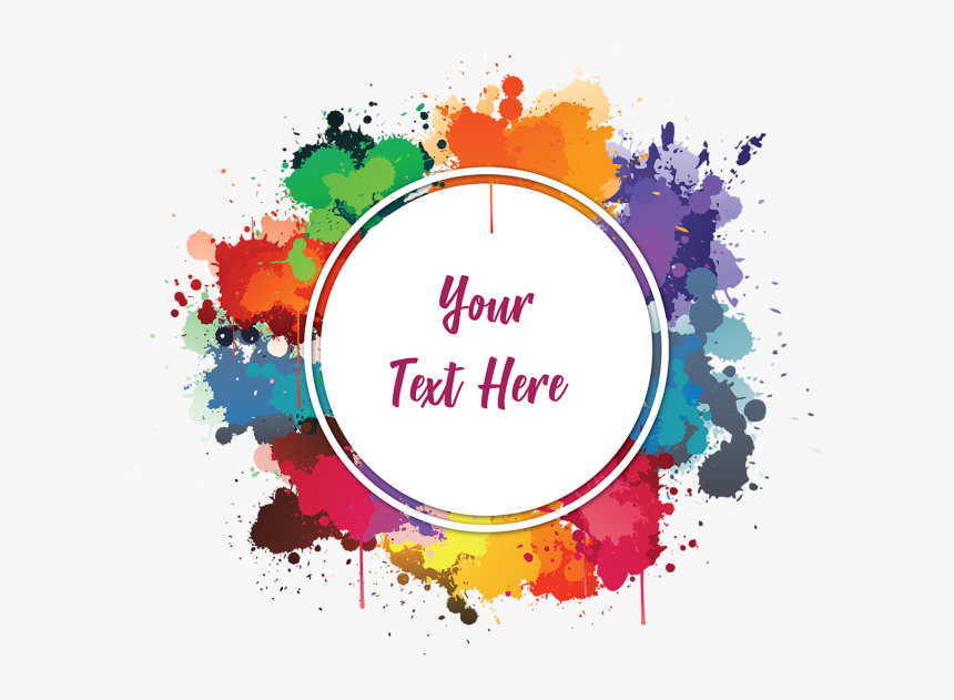 Colourful Watercolor Ink Frame - Paint Splatter Png Frame, Transparent Png, Free Download