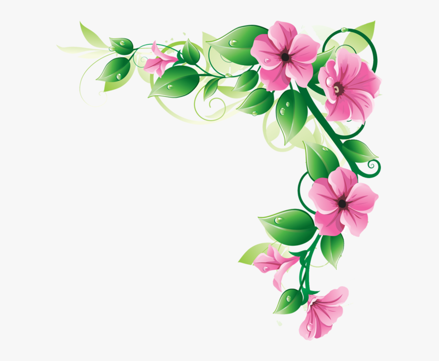 Flower Border Clipart Free Clipart Images - Flower Corner Border Png, Transparent Png, Free Download