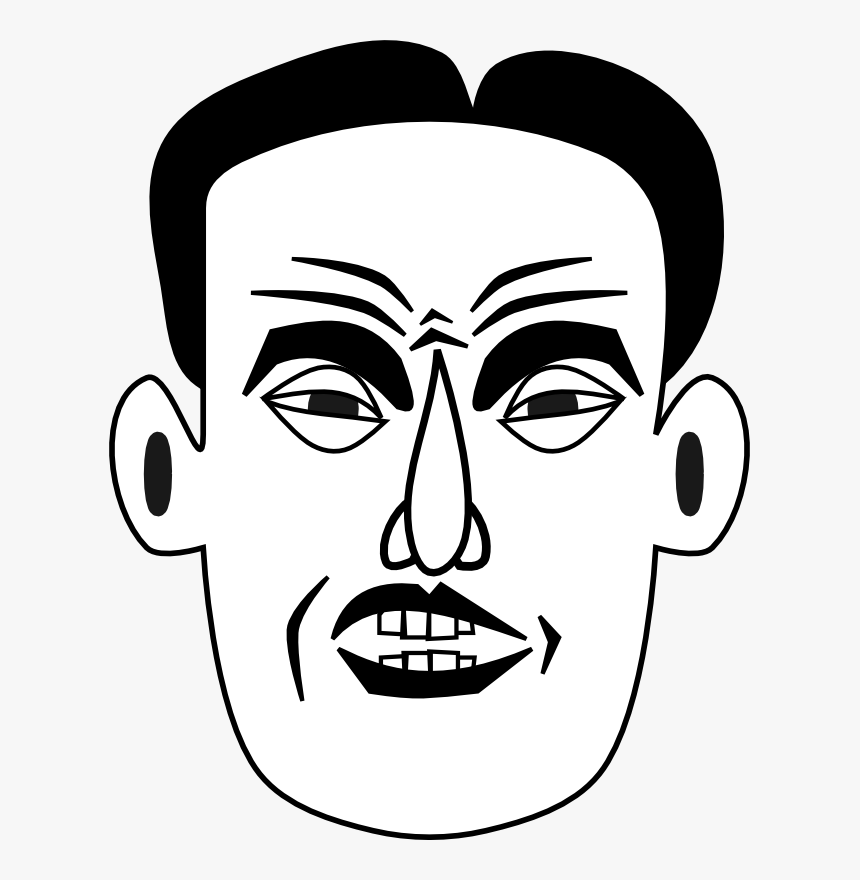 Photos Of Angry People - Man's Face Portrait In Black And White Drawing ...