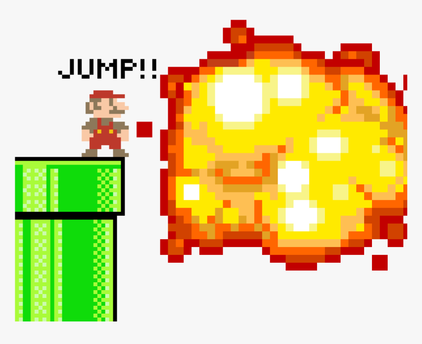 Mario Jumps Into The Explosion - 8 Bit Explosion Png, Transparent Png ...