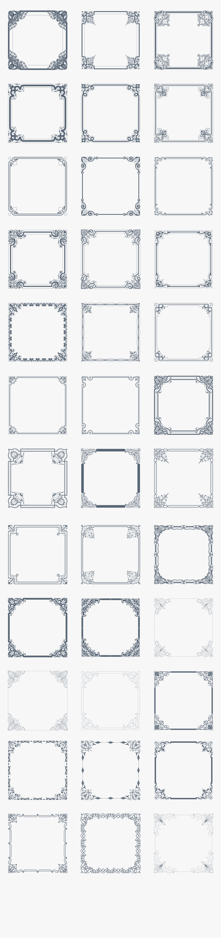 Preview All The Vintage Vector Borders, Carefully Traced - Monochrome, HD Png Download, Free Download