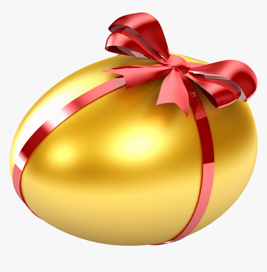 Gold Egg Png Image - Easter Egg With Ribbon, Transparent Png, Free Download