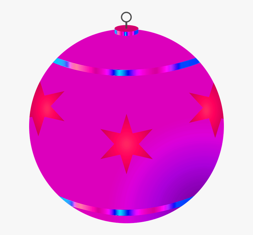 Pink Christmas Tree Bauble Transparent Background Christmas - Circle, HD Png Download, Free Download