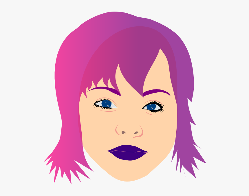 Girl With Purple Hair Svg Clip Arts - Transparent Short Hair Clipart, HD Png Download, Free Download