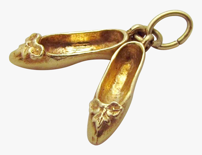 Vintage 14k Gold 3d Ballet Shoes Dance Slippers Charm - Ballet Flat, HD Png Download, Free Download