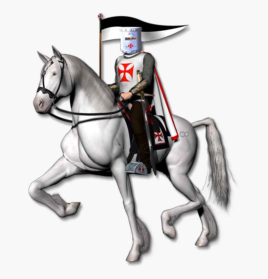 Knight Download Png - Knights Templar White Horse, Transparent Png, Free Download